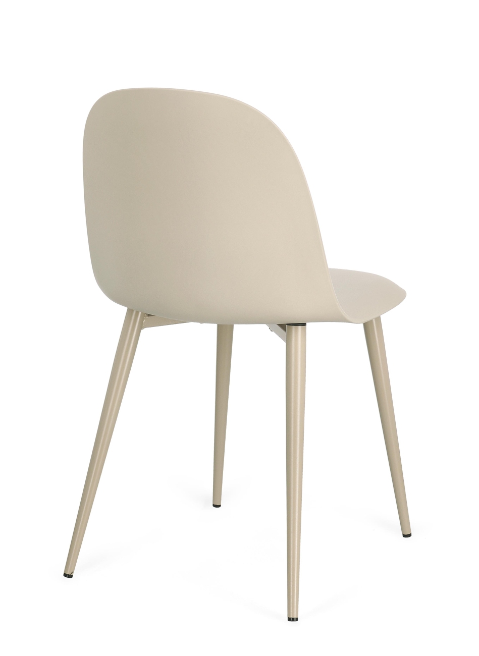 Esszimmerstuhl Ella 4er-Set aus Kunststoff, Beige