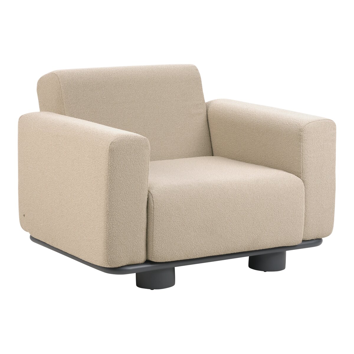 Gartensessel Bolster Anthrazit/Teddy Beige - aus Aluminium, wasserabweisende Kissen