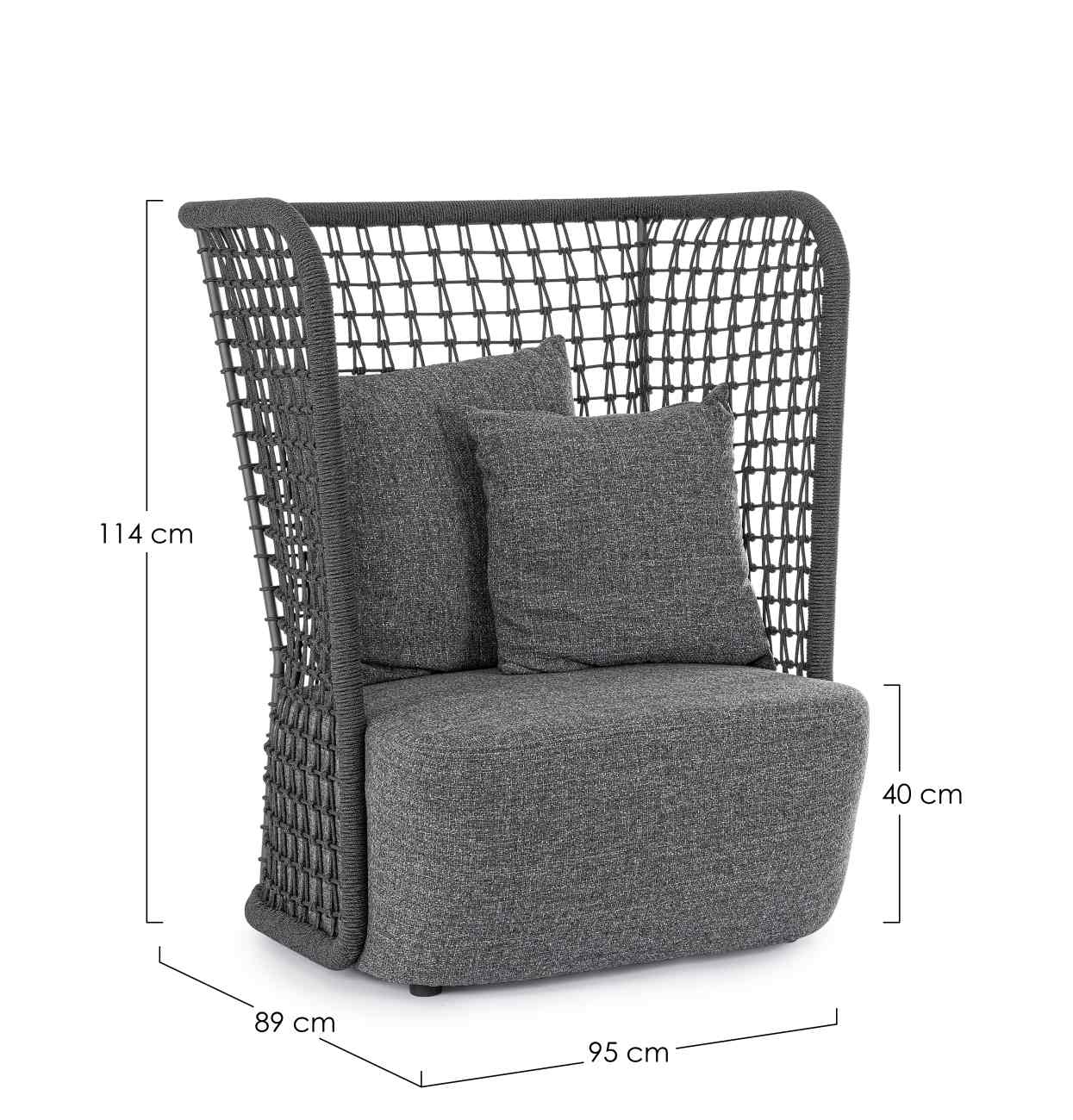 Gartensessel Kollar aus Olefin-Stoff, Anthrazit