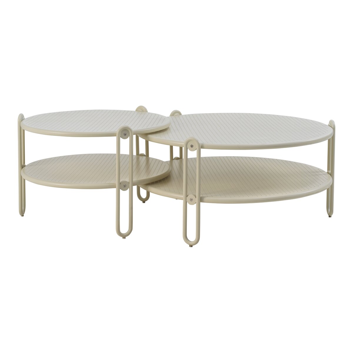 Gartencouchtisch Blixt aus Aluminium - Rund, Ø 65 cm, Pearl White