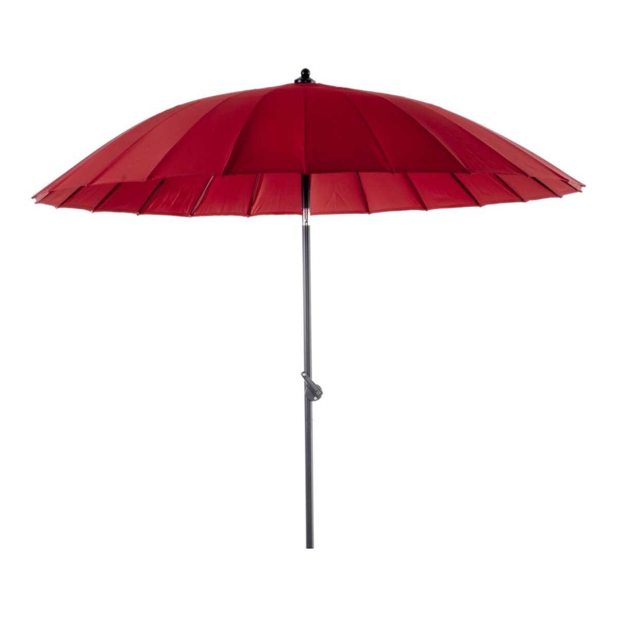 Sonnenschirm Shanghai von Brafab aus Aluminium und Polyester, modern, rund, rot, neigbar, Ø 270 cm