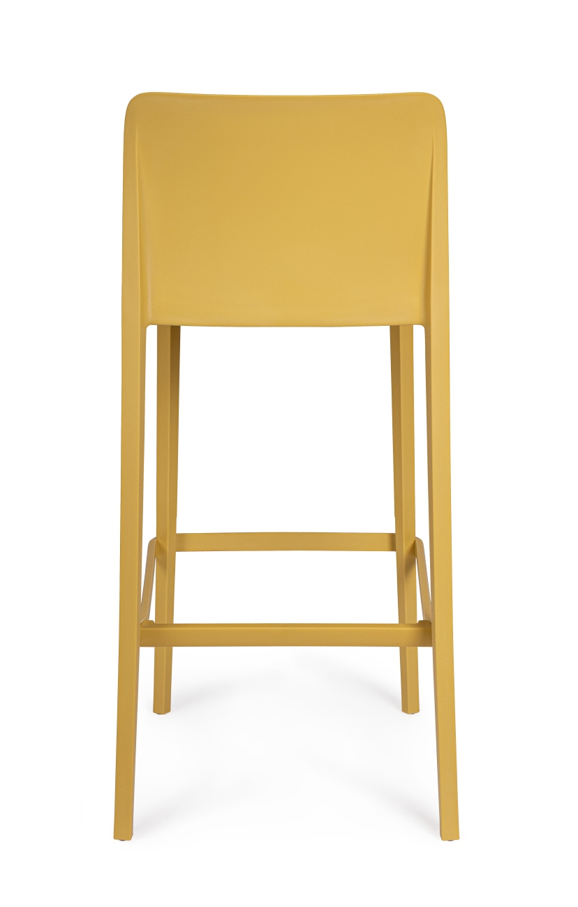 Barhocker Chloris 4er-Set aus Kunststoff, Ocker