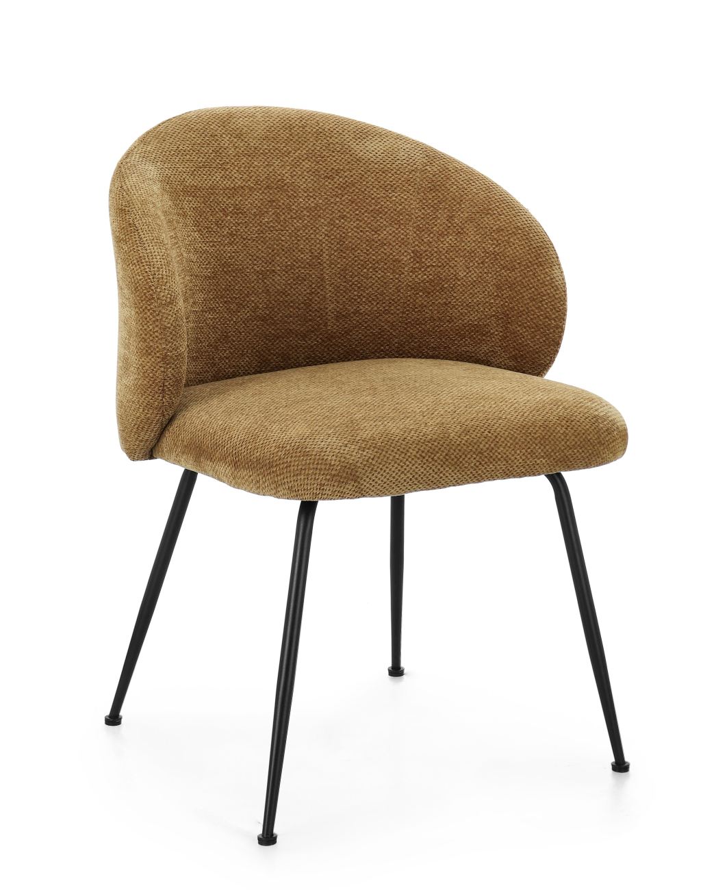 Esszimmerstuhl Gesien aus Chenille-Stoff, Ocker Esszimmerstuhl Gesien aus Chenille-Stoff, Ocker