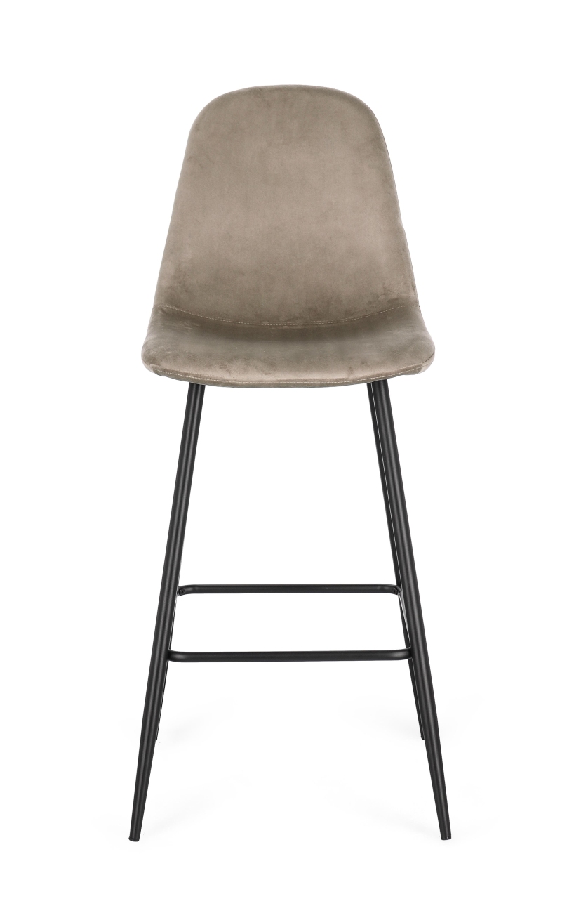 Barhocker New Irelia 2er- Set aus Samt, Taupe