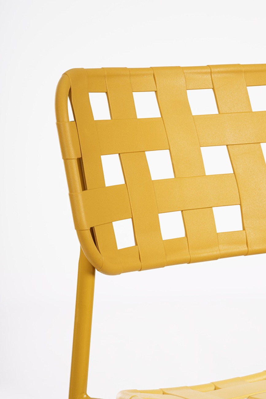 Gartenstuhl Clover aus Metall, Ocker