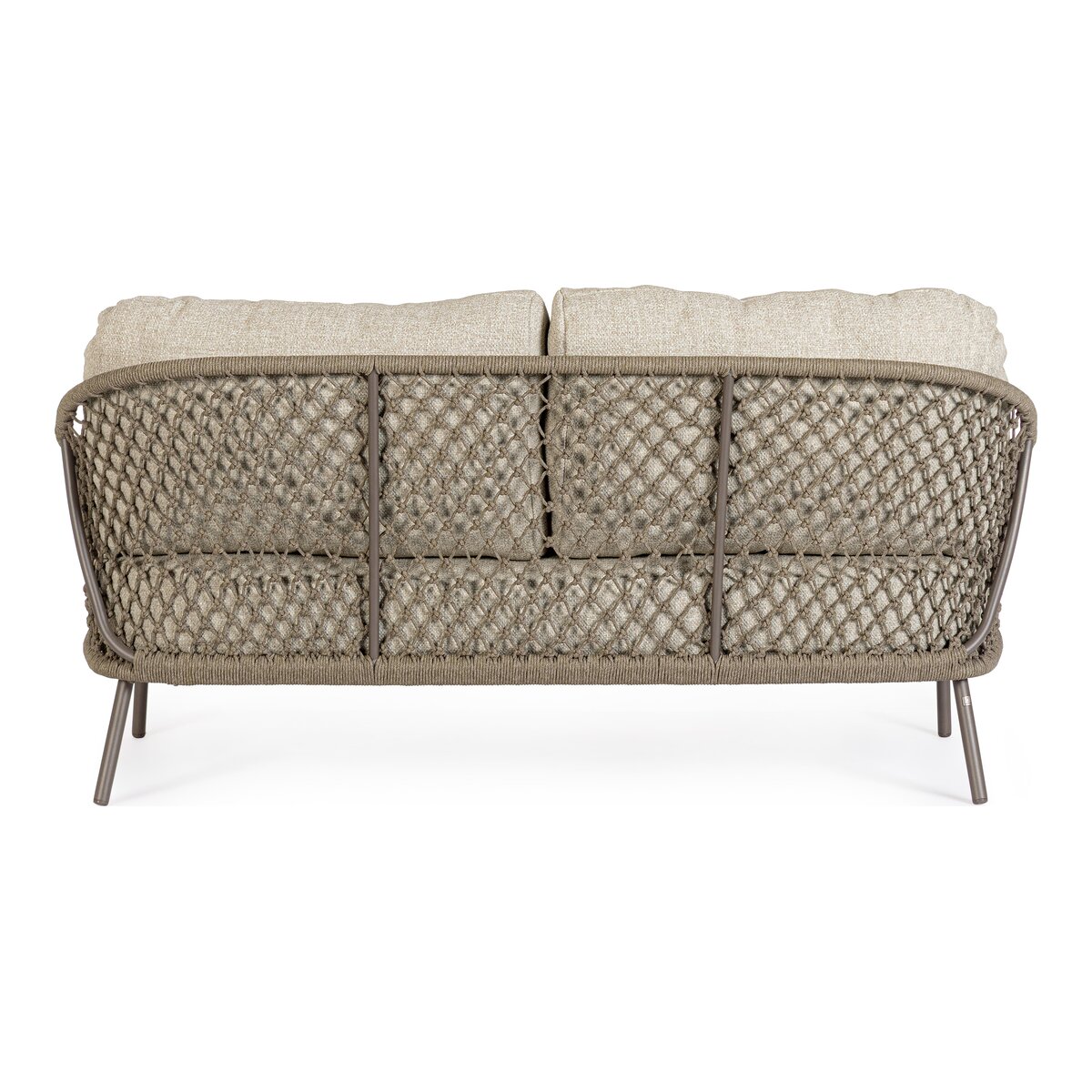 2-Sitzer Gartensofa Corbeta - Aluminium & Seilgeflecht, inkl. Kissen, Braun