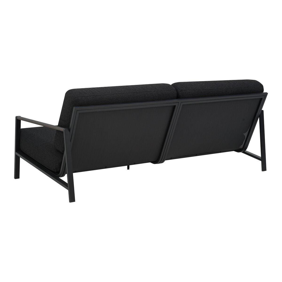 Gartensofa Lyra 2,5-Sitzer, Edelstahl & Teddy-Stoff, Schwarz
