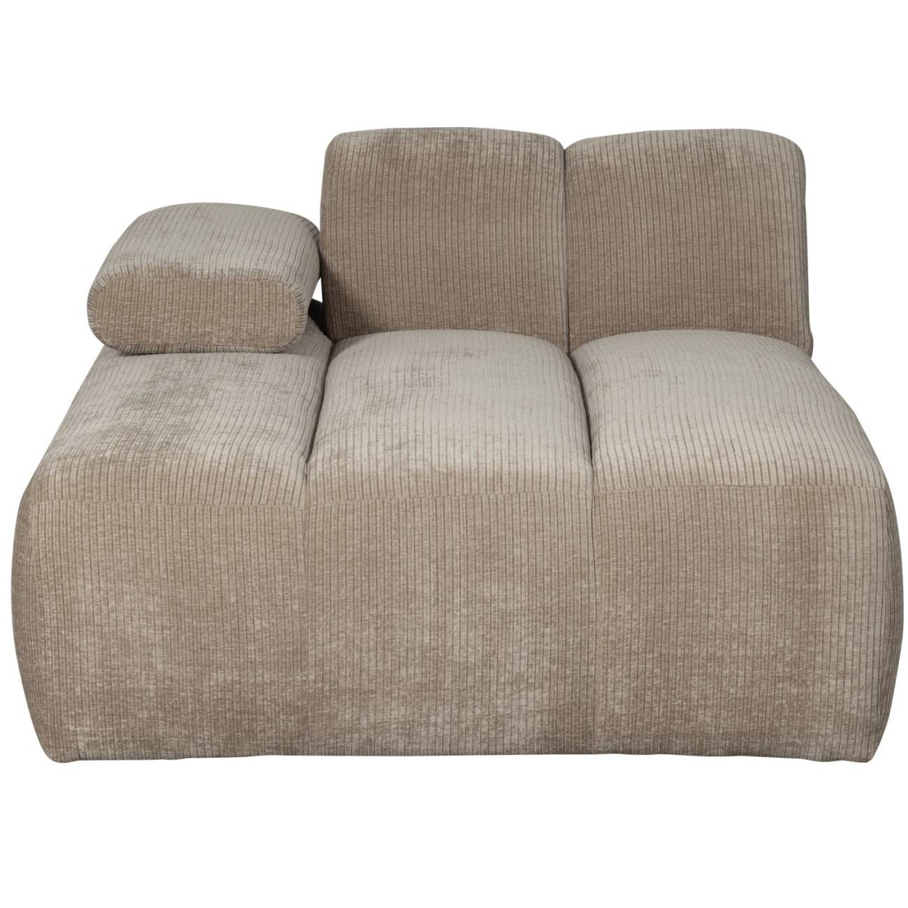 Modulsofa Mojo Flachcord Chaiselongue-Links, Sand