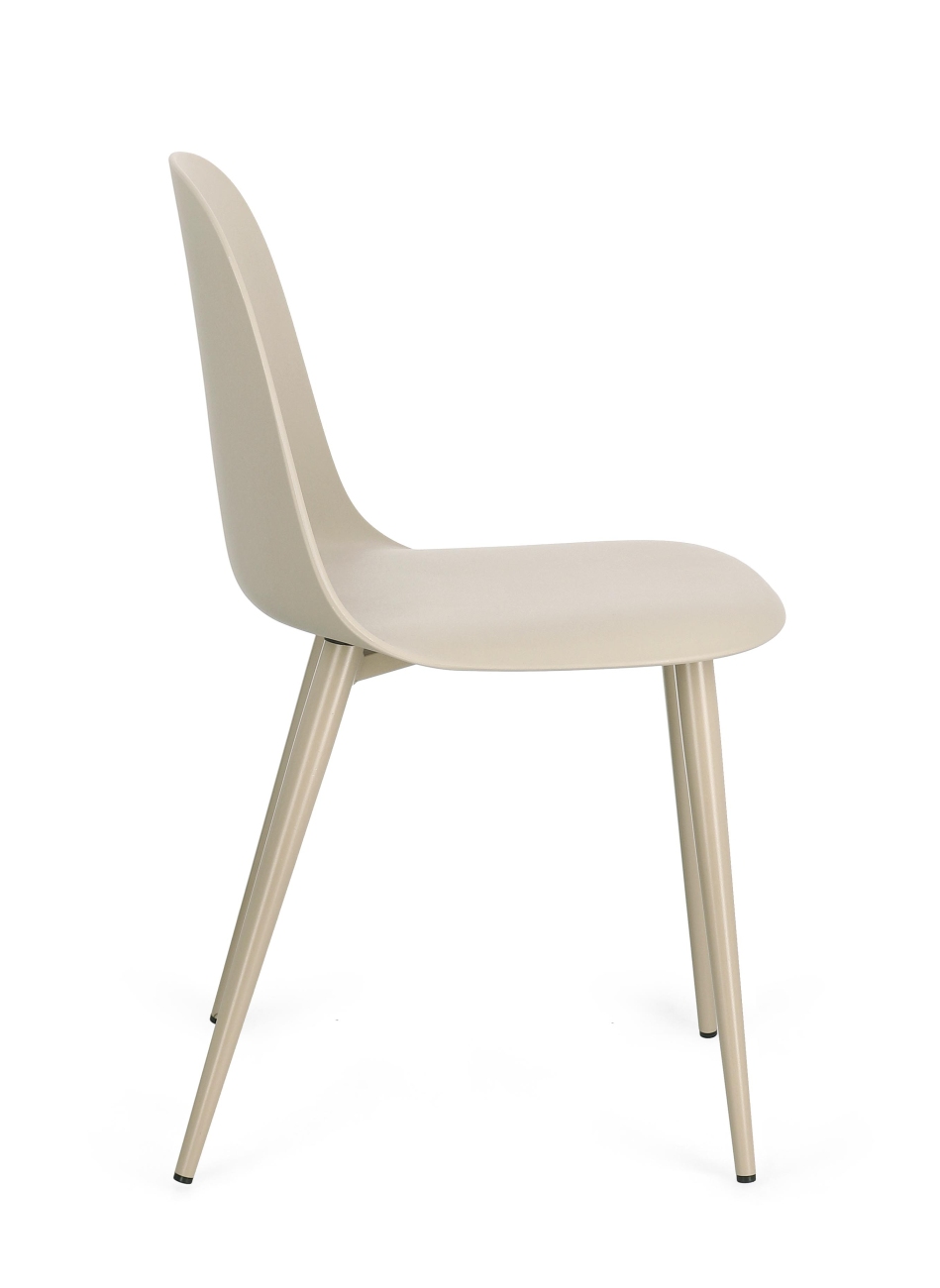 Esszimmerstuhl Ella 4er-Set aus Kunststoff, Beige