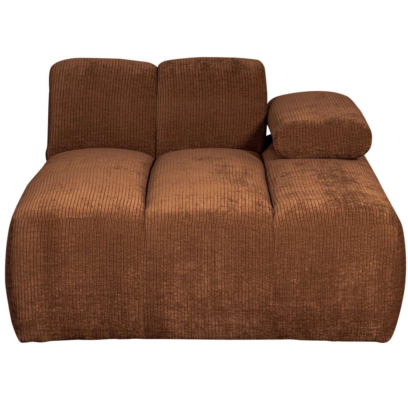 Modulsofa Mojo Flachcord Chaiselongue-Rechts, Rostbraun