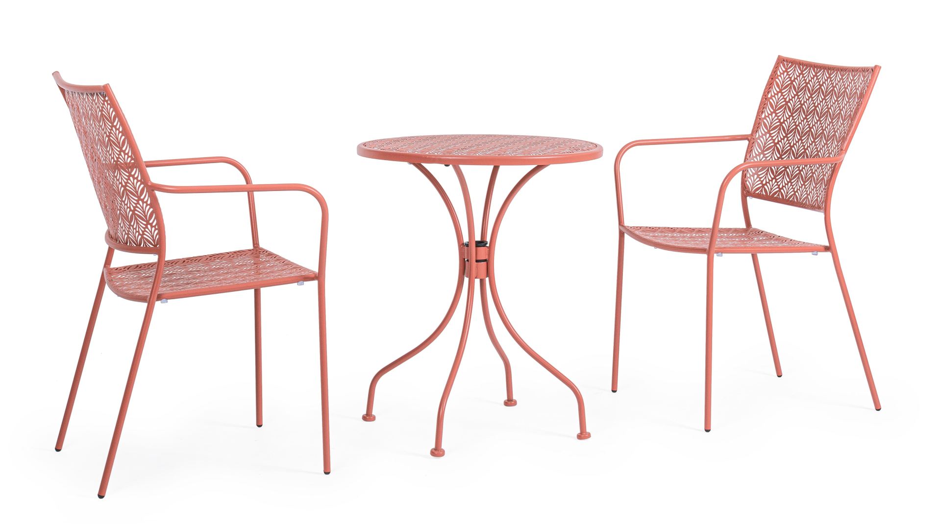 Der Gartentisch Lizette überzeugt mit seinem klassischen Design. Gefertigt wurde er aus Aluminium, welches einen roten Farbton besitzt. Das Gestell ist aus auch Aluminium und hat eine rote Farbe. Der Tisch verfügt über einen Durchmesser von 60 cm und ist 