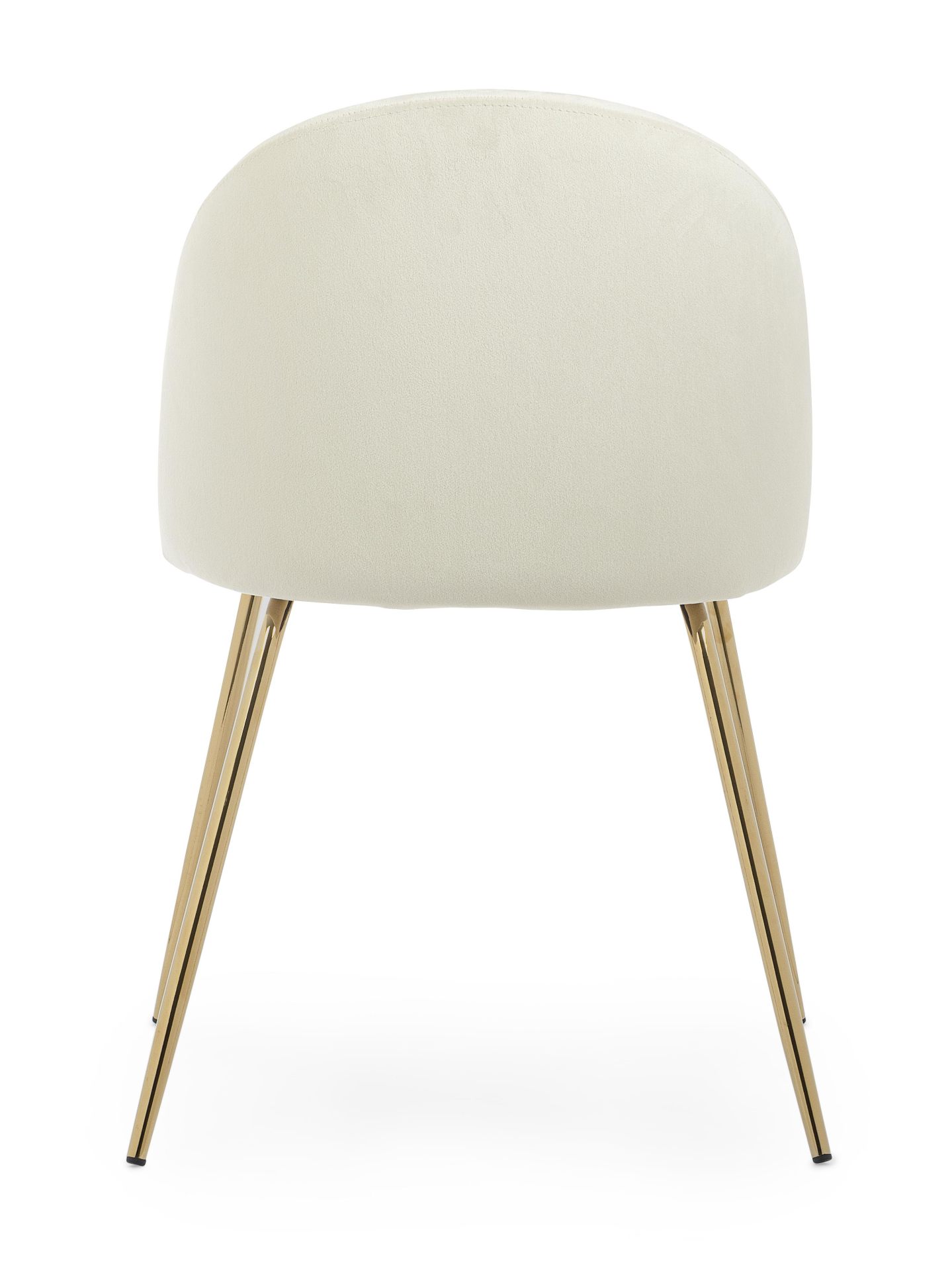 Der Esszimmerstuhl Tania überzeugt mit seinem modernem Design. Gefertigt wurde der Stuhl aus einem Samt-Bezug, welcher einen weißen Farbton besitzt. Das Gestell ist aus Metall und ist in einem goldenem Farbton. Die Sitzhöhe beträgt 46 cm.