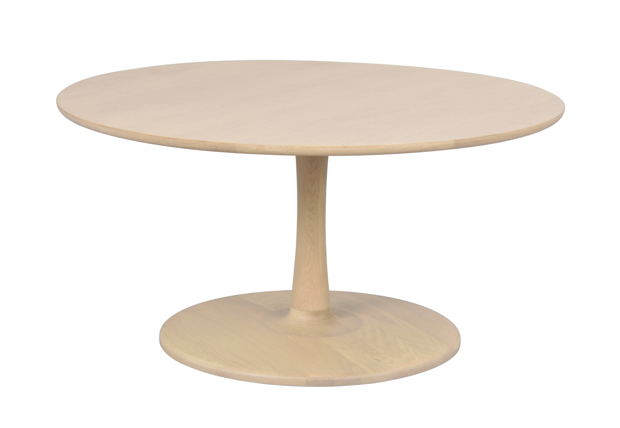 Komfortabel & schön – Couchtisch Hobart Rund, 90cm, Eiche Weiß. Couchtisch Hobart Rund, 90cm, Eiche Weiß