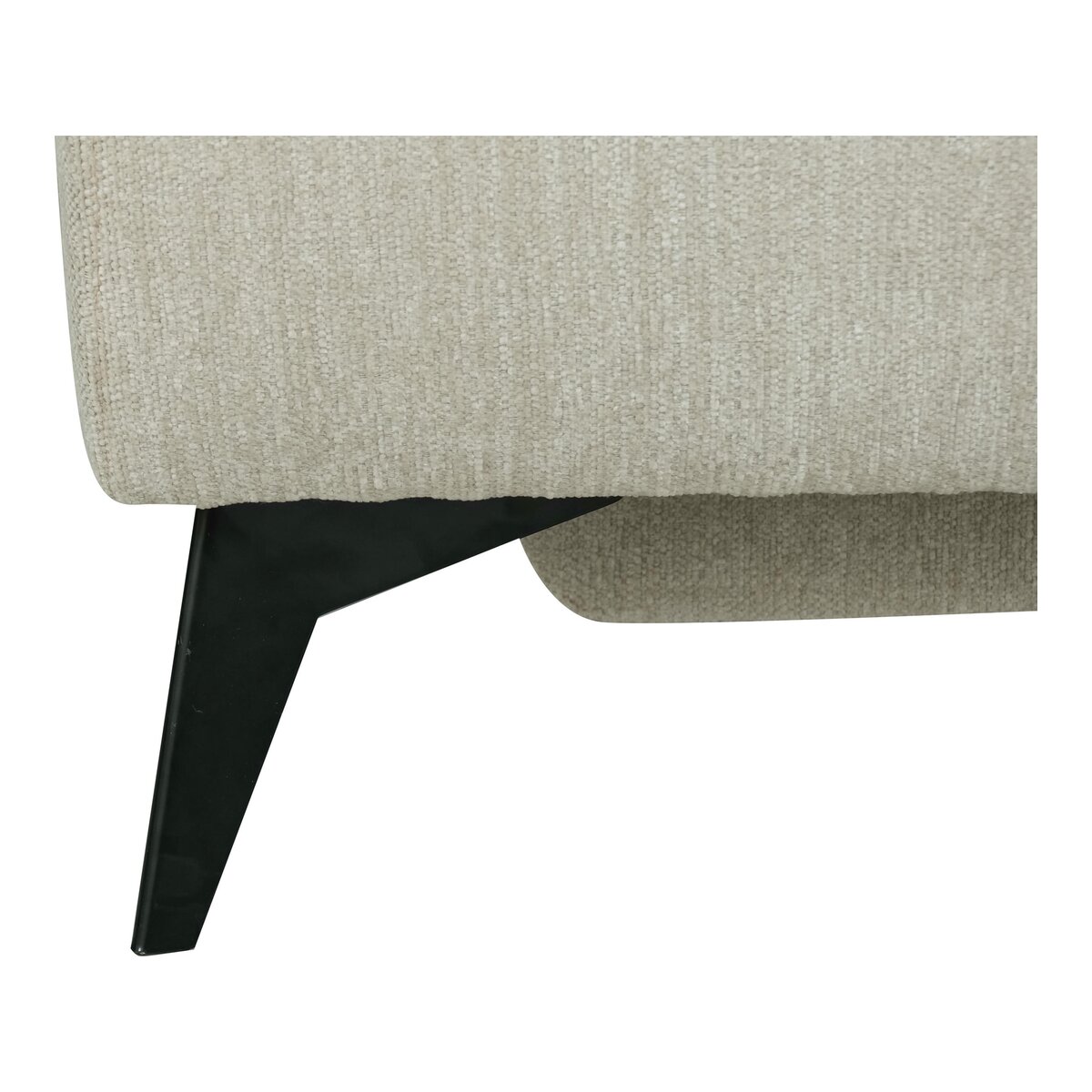 Ecksofa Odaloc Links Stoff Beige - elektrische Fußstütze & USB-Port