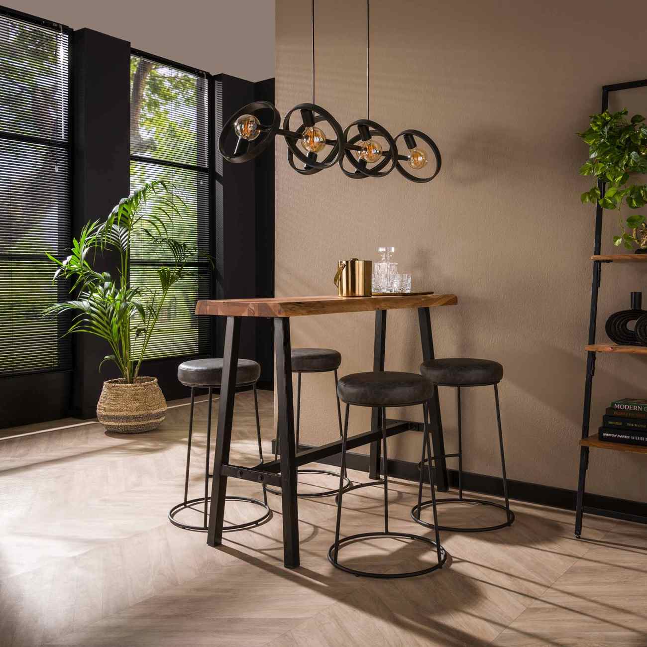 Bartisch Stammbaz - Akazienholz massiv Natur, 125 x 46 cm