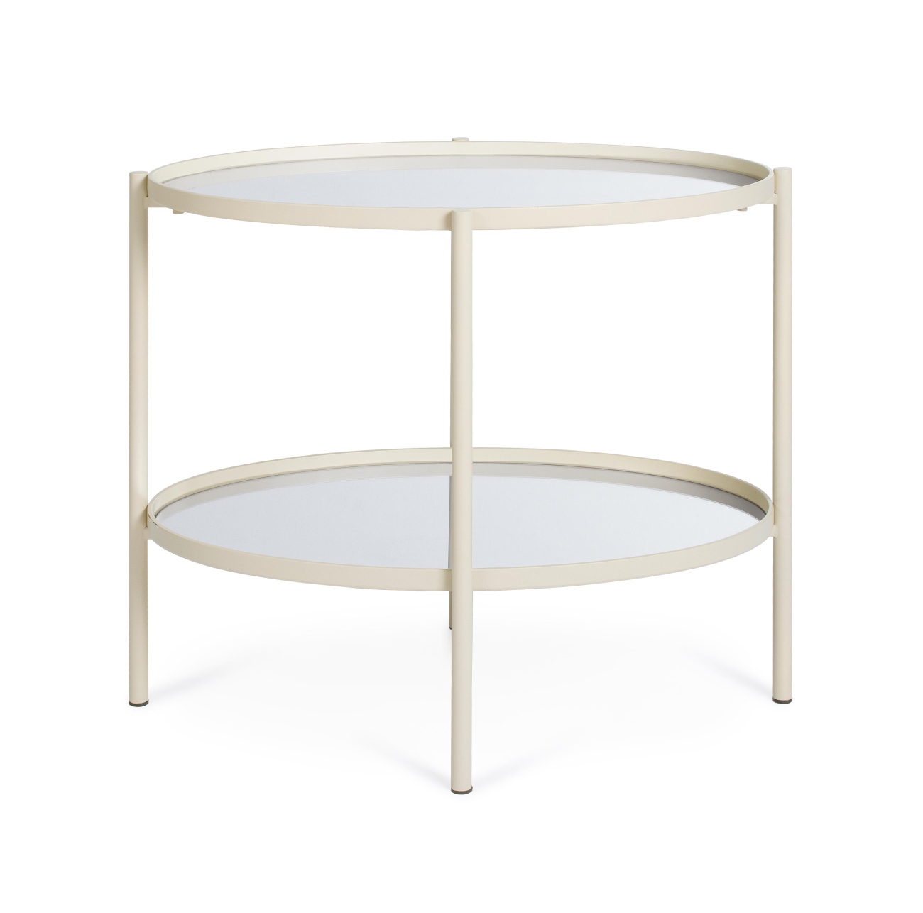 Beistelltisch Jens Oval aus Metall, Elfenbein