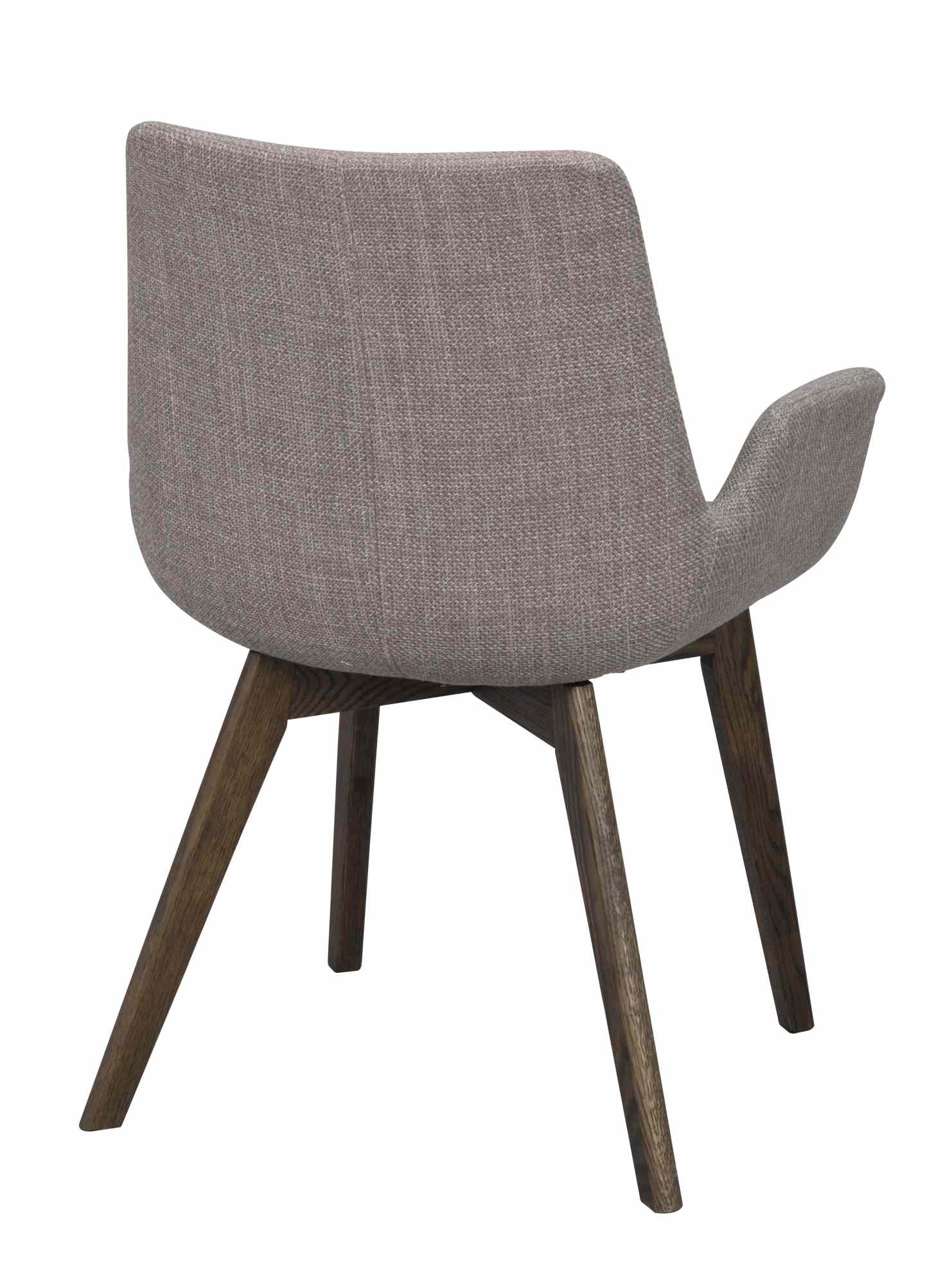 Design trifft Funktion: Stuhl Drimsdale 2er Set mit Armlehne, Grau / Braun.