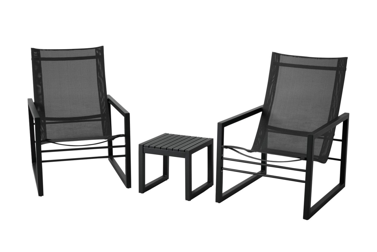 Gartensessel Vevi aus Metall, Schwarz