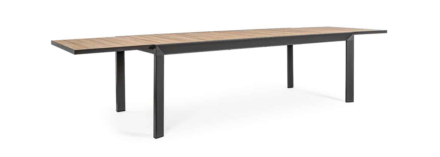 Gartentisch Belmar mit Ausziehfunktion, 220-340x100 cm, Anthrazit