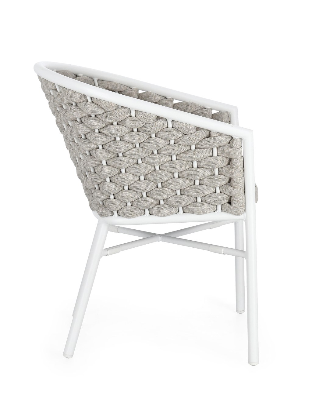 Gartenstuhl Margalida aus Aluminium, Hellgrau / Weiß