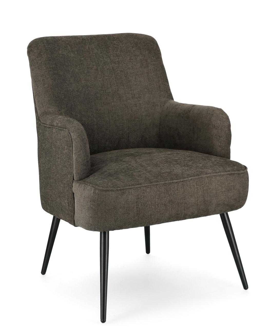 Sessel Ernestine aus Stoff, Dunkelbraun Sessel Ernestine aus Stoff, Dunkelbraun