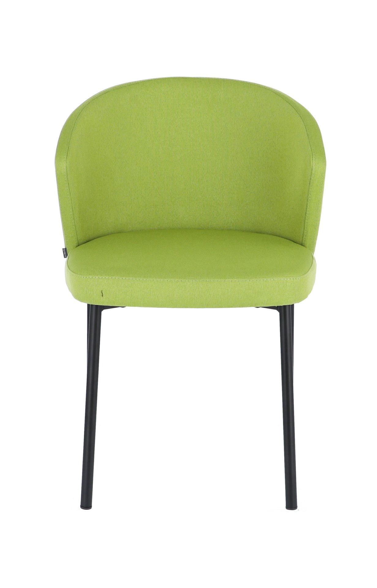 Der moderne Stuhl Mila wurde aus einem Metall Gestell hergestellt. Die Sitz- und Rückenfläche ist aus einem Stoff Bezug. Die Farbe des Stuhls ist Grün. Es ist ein Produkt der Marke Jan Kurtz.