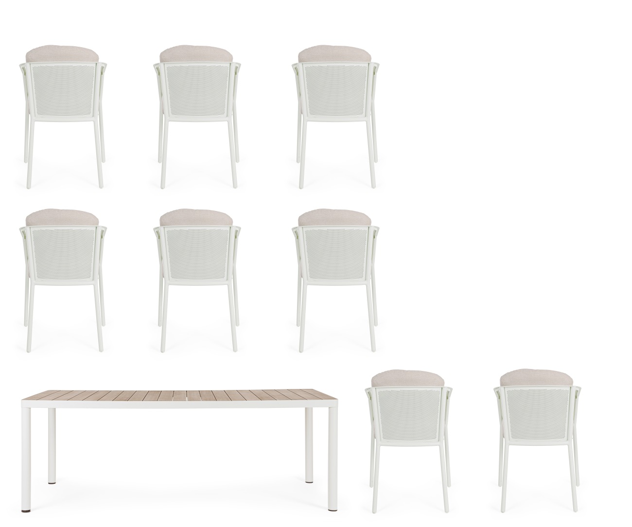 Garten-Set Ulises, Esstisch & Stühle aus Aluminium