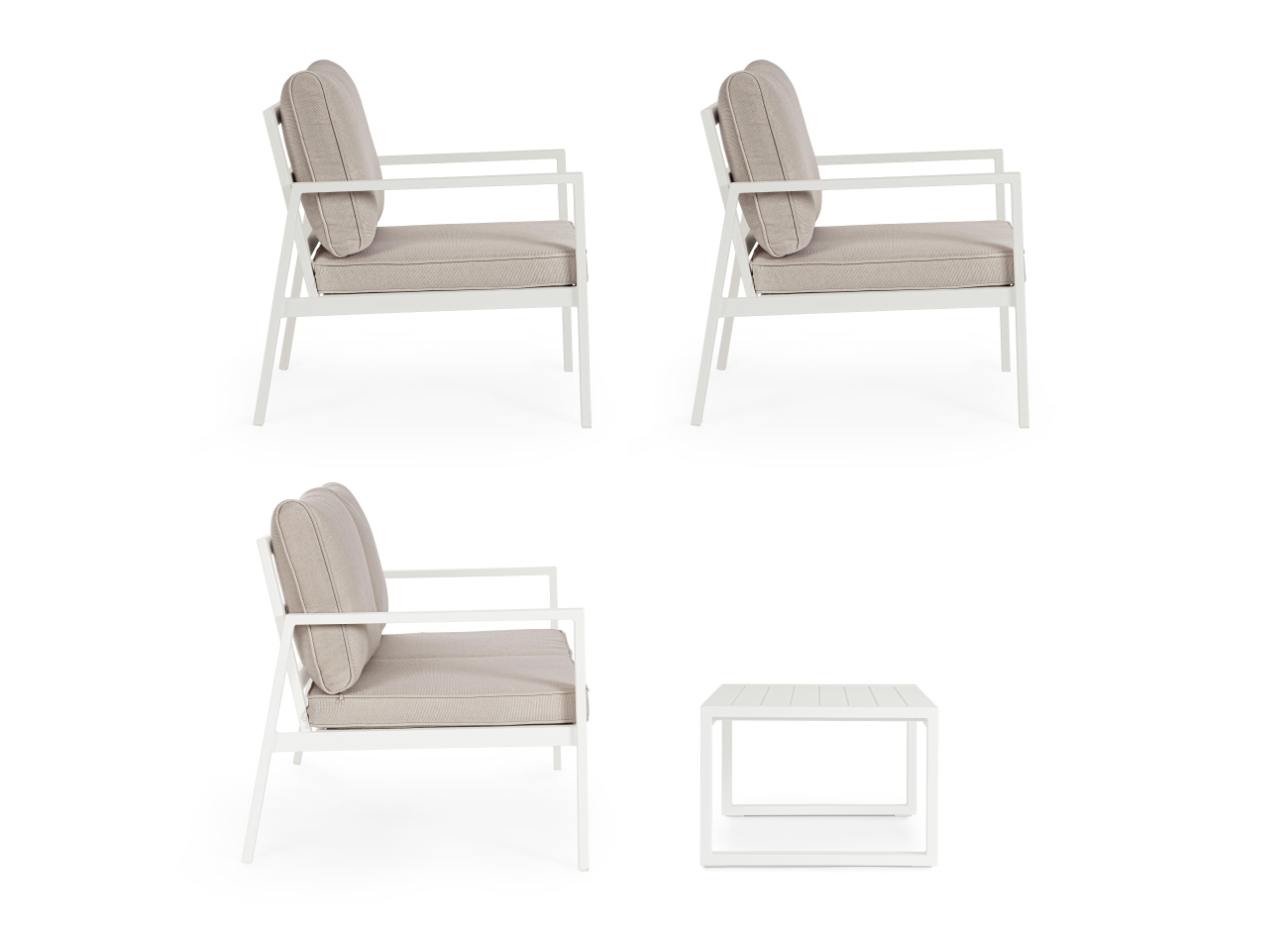 Garten-Set Hilde 4er Gruppe, Weiß