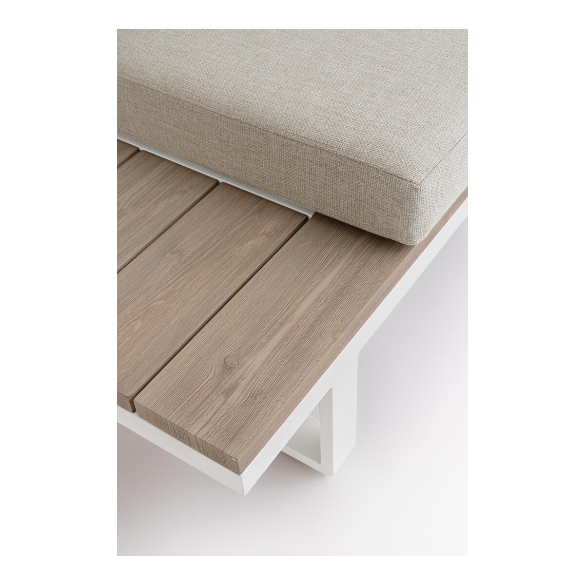Gartenecksofa Zelmar - Aluminium Off-White & Olefin Grau, inkl. Couchtisch