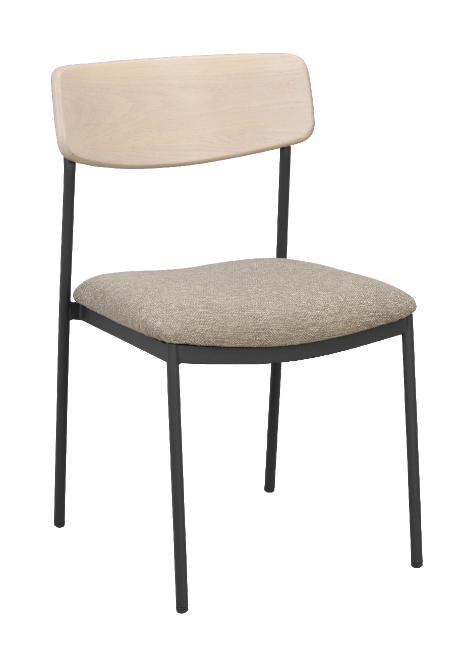 Stuhl Maymont 2er Set, Whitewash / Dunkelbeige