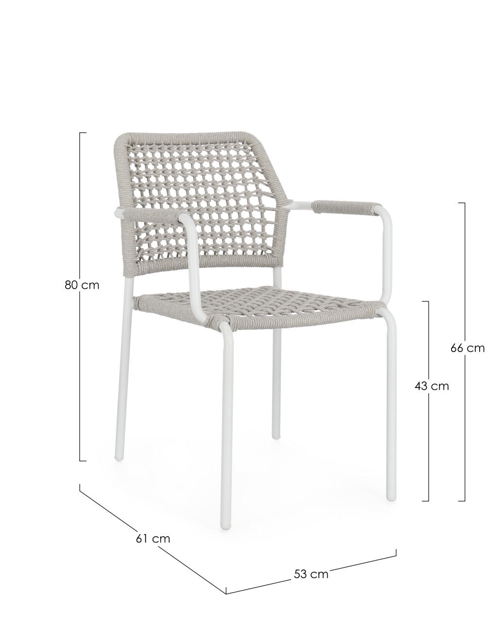Gartenstuhl Rajada aus Aluminium, Hellgrau / Weiß