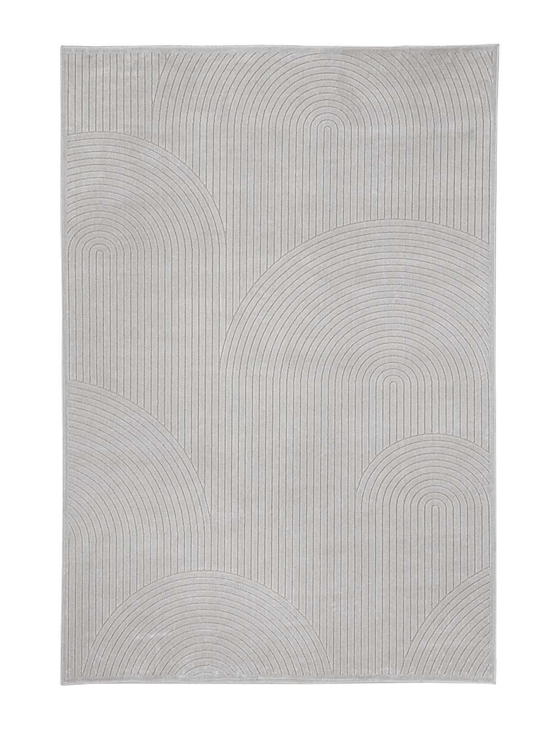 Der Teppich Klab überzeugt mit seinem modernen Design. Gefertigt wurde die Vorderseite aus Viskose, Chenille und Fleece, die Rückseite ist aus Latex. Der Teppich besitzt eine hellgrauen Farbton und die Maße von 160x230 cm.