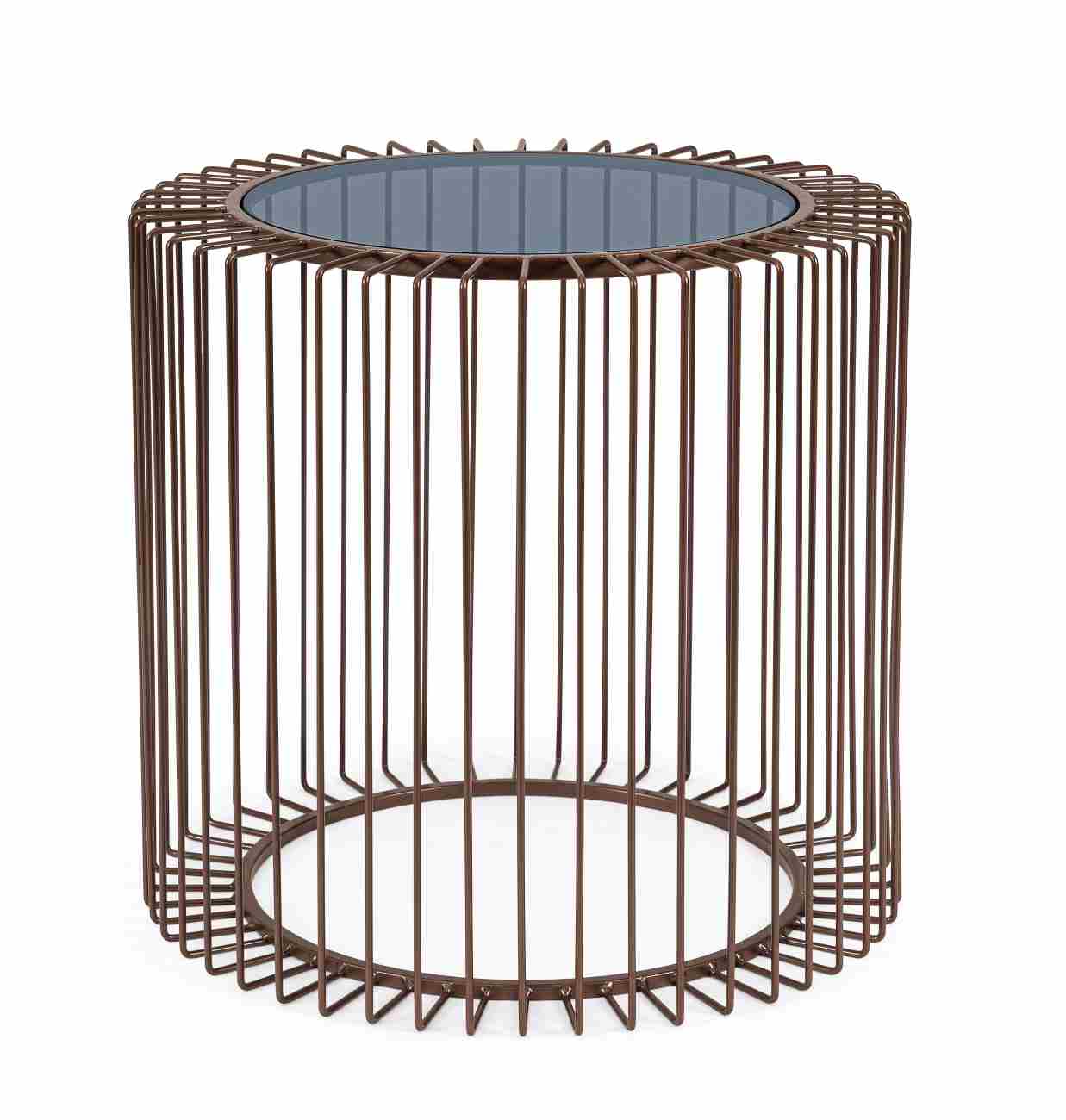 Couchtisch Kieran aus Metall, Ø 50 cm Beistelltisch Kieran aus Metall Braun, Ø 50 cm