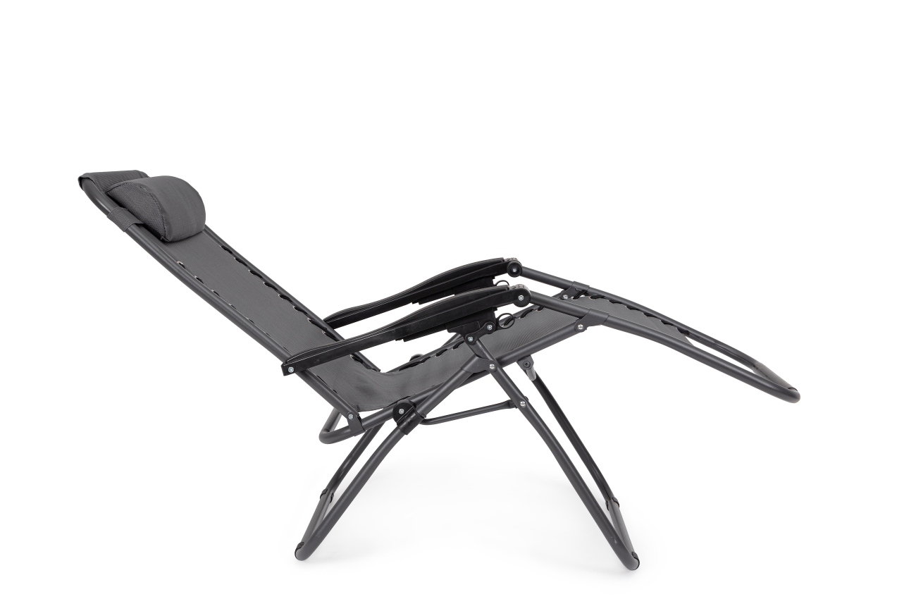 Liegestuhl Santana aus Metall, Anthrazit