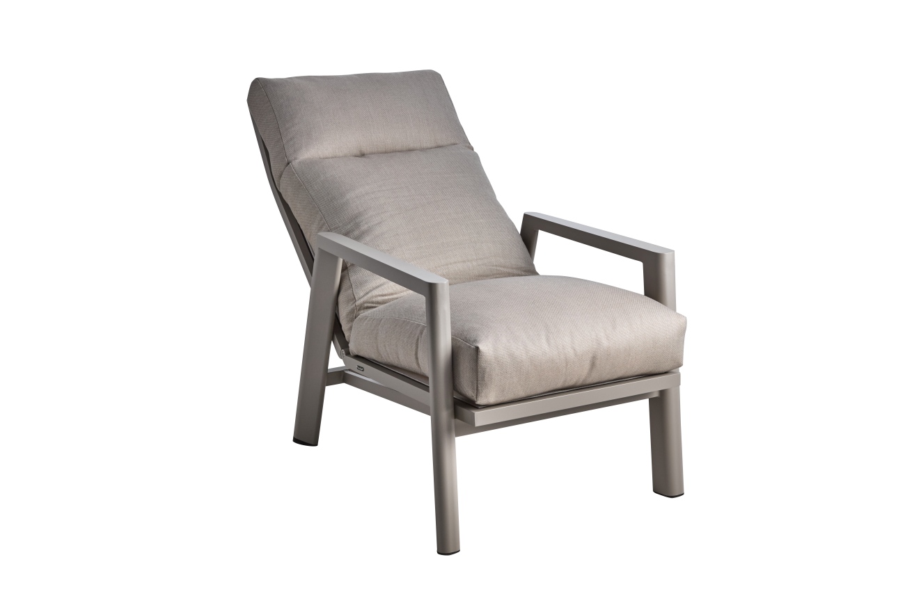 Gartensessel Slide mit verstellbarer Rückenlehne, Taupe / Beige
