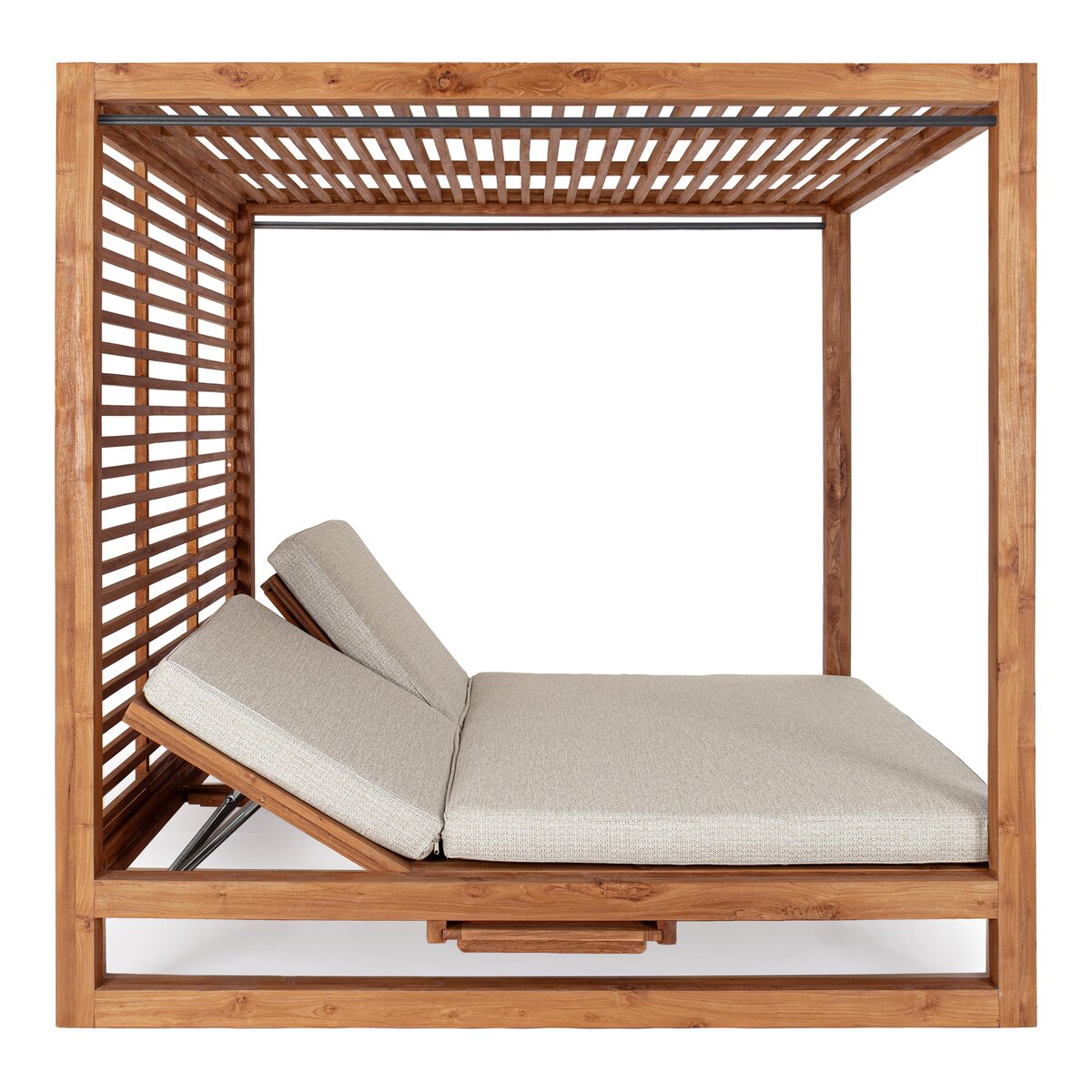 Gartendaybed Honolulu - Teakholz Natur & Olefin-Stoff, inkl. Kissen