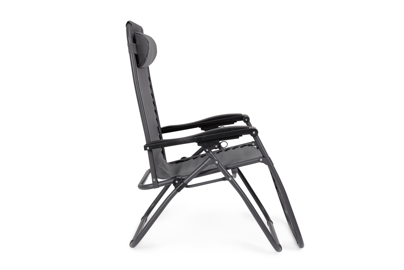 Liegestuhl Santana aus Metall, Anthrazit