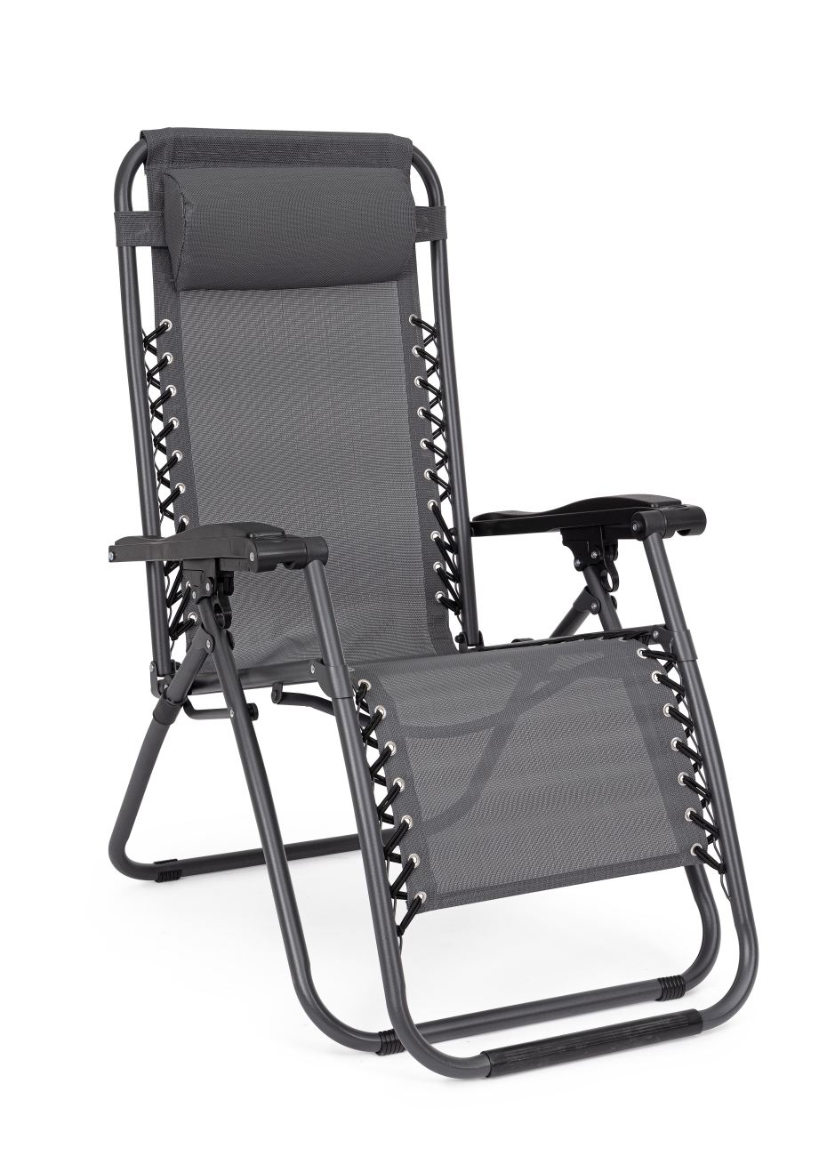 Liegestuhl Santana aus Metall, Anthrazit Liegestuhl Santana 2er-Set aus Metall, Anthrazit