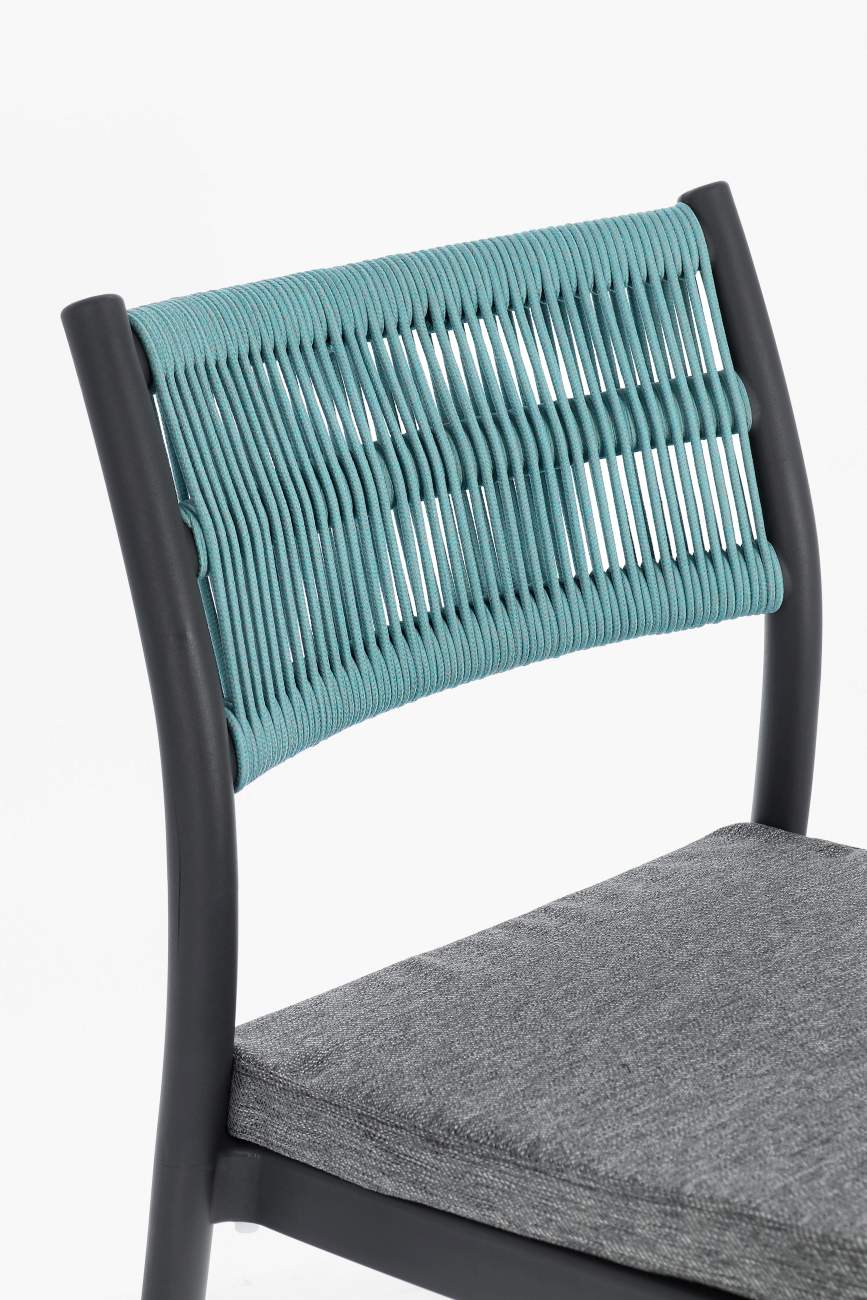 Gartenstuhl Alvin aus Metall, Anthrazit / Avio