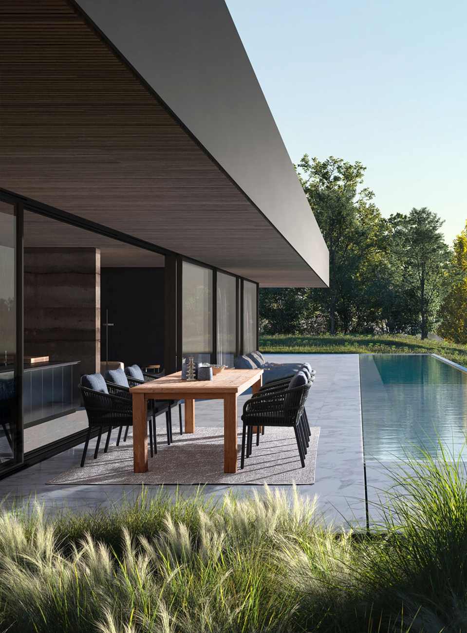 Gartenstuhl Galdana aus Aluminium, Grün / Anthrazit