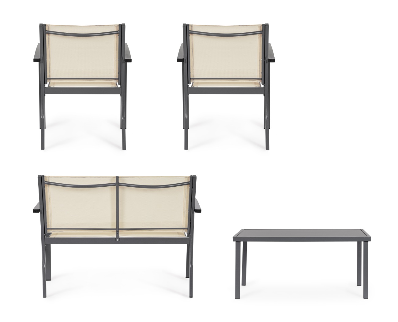 Garten-Set Florida 4er Gruppe, Creme