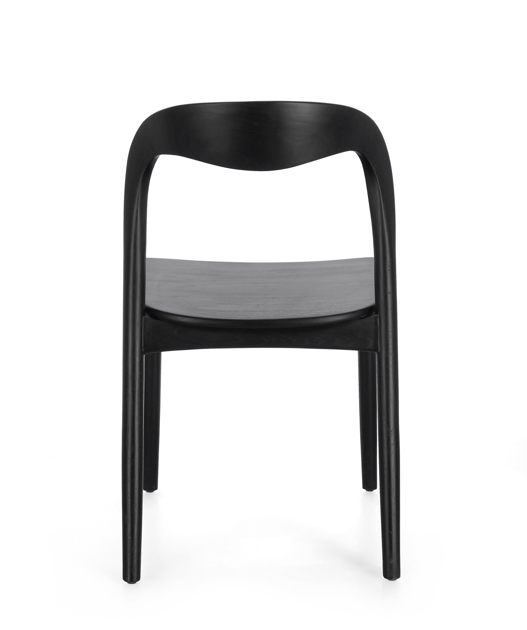Esszimmerstuhl Miley aus Teakholz, Schwarz
