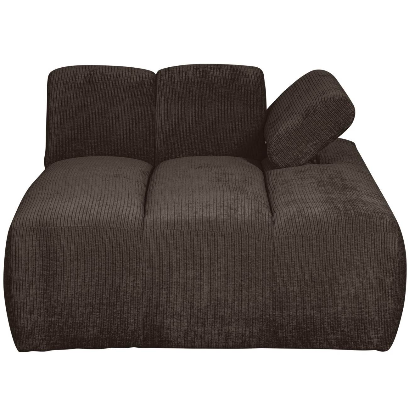 Modulsofa Mojo Flachcord Chaiselongue-Rechts, Braun