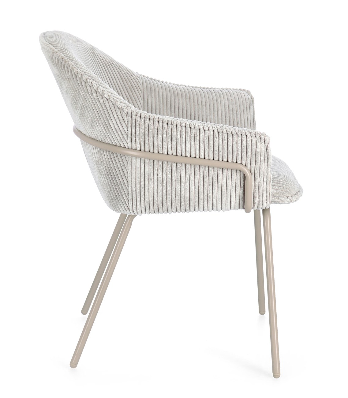 Esszimmerstuhl Cassidy 2er-Set mit Armlehne, Taupe / Hellgrau