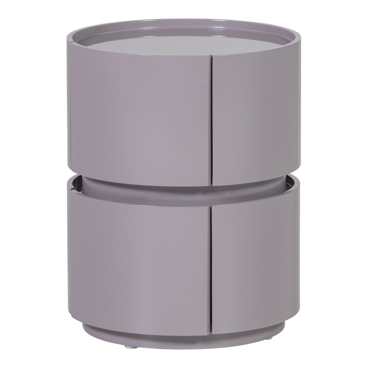 Beistelltisch/Nachttisch Lunex - Hochglanz-Finish Hellgrau