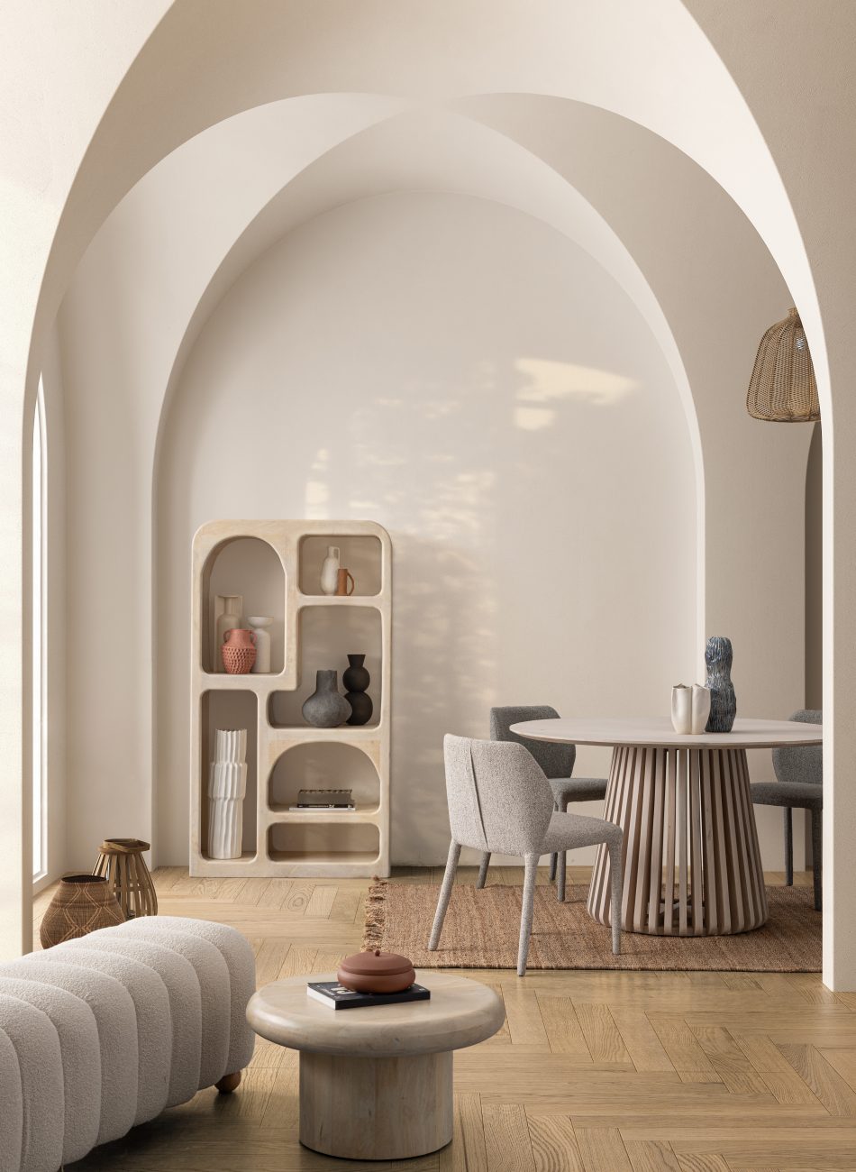 Esstisch Odion aus Mangoholz Ø 130 cm, Natur