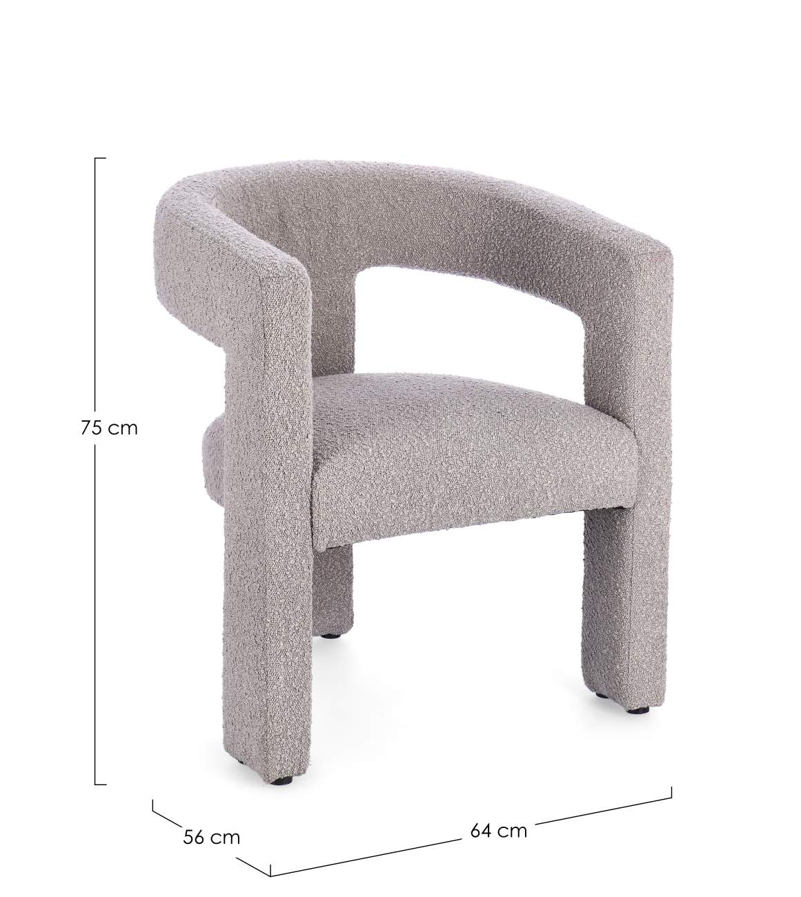 Esszimmerstuhl Arabella mit Armlehne, Grau