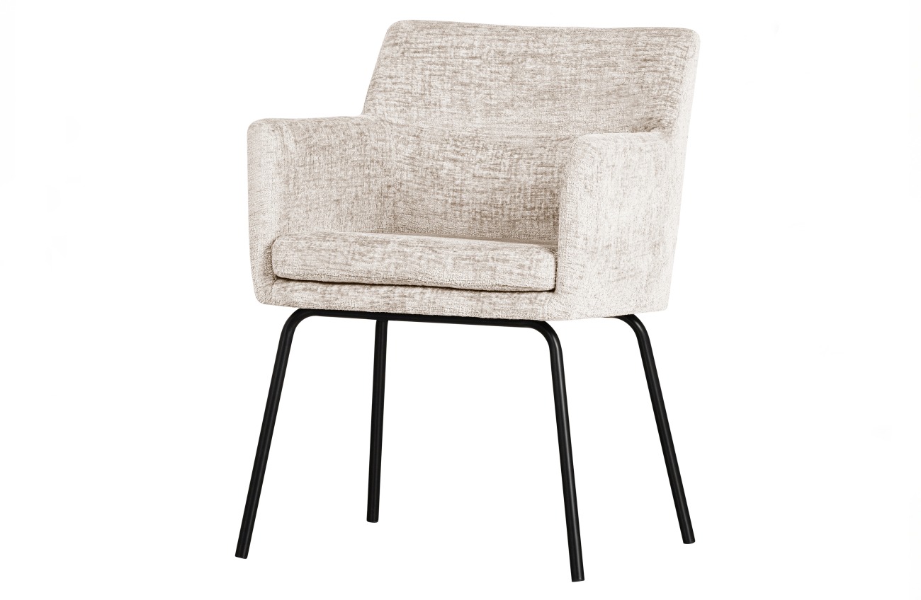 Esszimmerstuhl Kam aus grobem Samt, Weiß Esszimmerstuhl Kam aus grobem Samt, Weiß