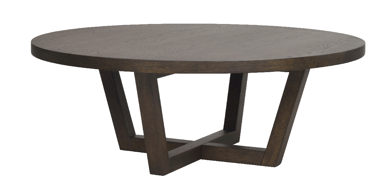 Couchtisch Boxford, Eiche Furnier Braun, rund 110cm