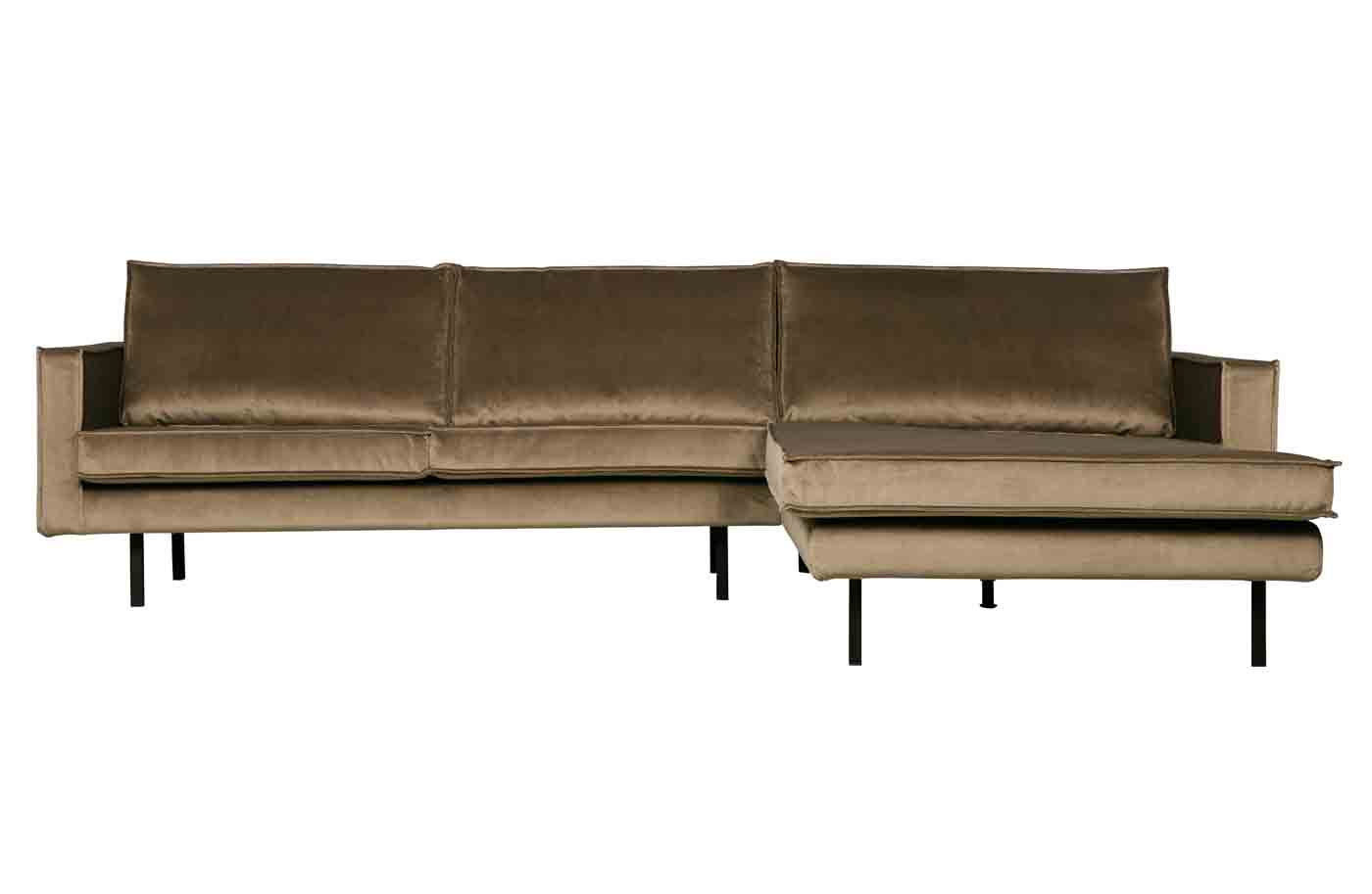 Ecksofa Rodeo Chaiselongue Samt, rechts Taupe Ecksofa Rodeo Chaiselongue Samt, rechts Taupe